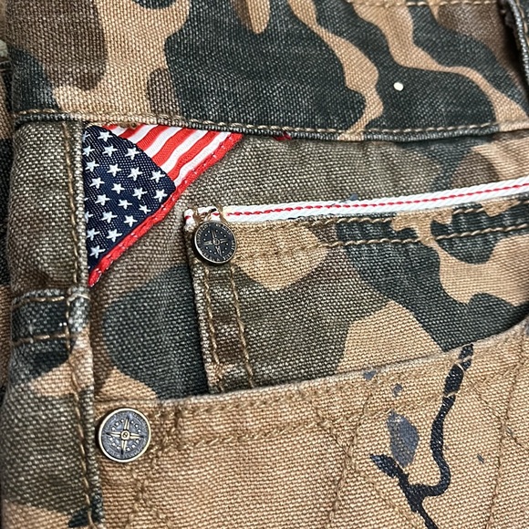 SQUARE ZERO Distressed camouflage paint splatter canvas pant 38x30 - Picture 11 of 11